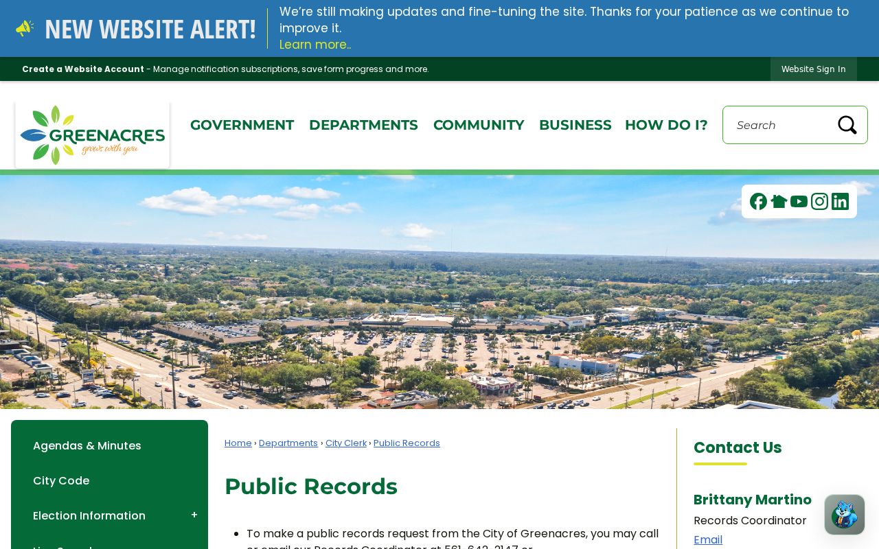 Greenacres public records request routes for older permit and city files