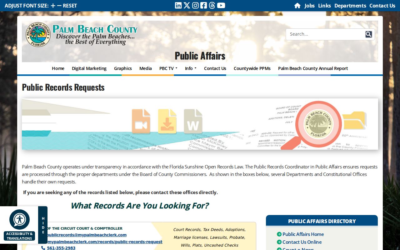 Greenacres neighbors Palm Beach County public records request route