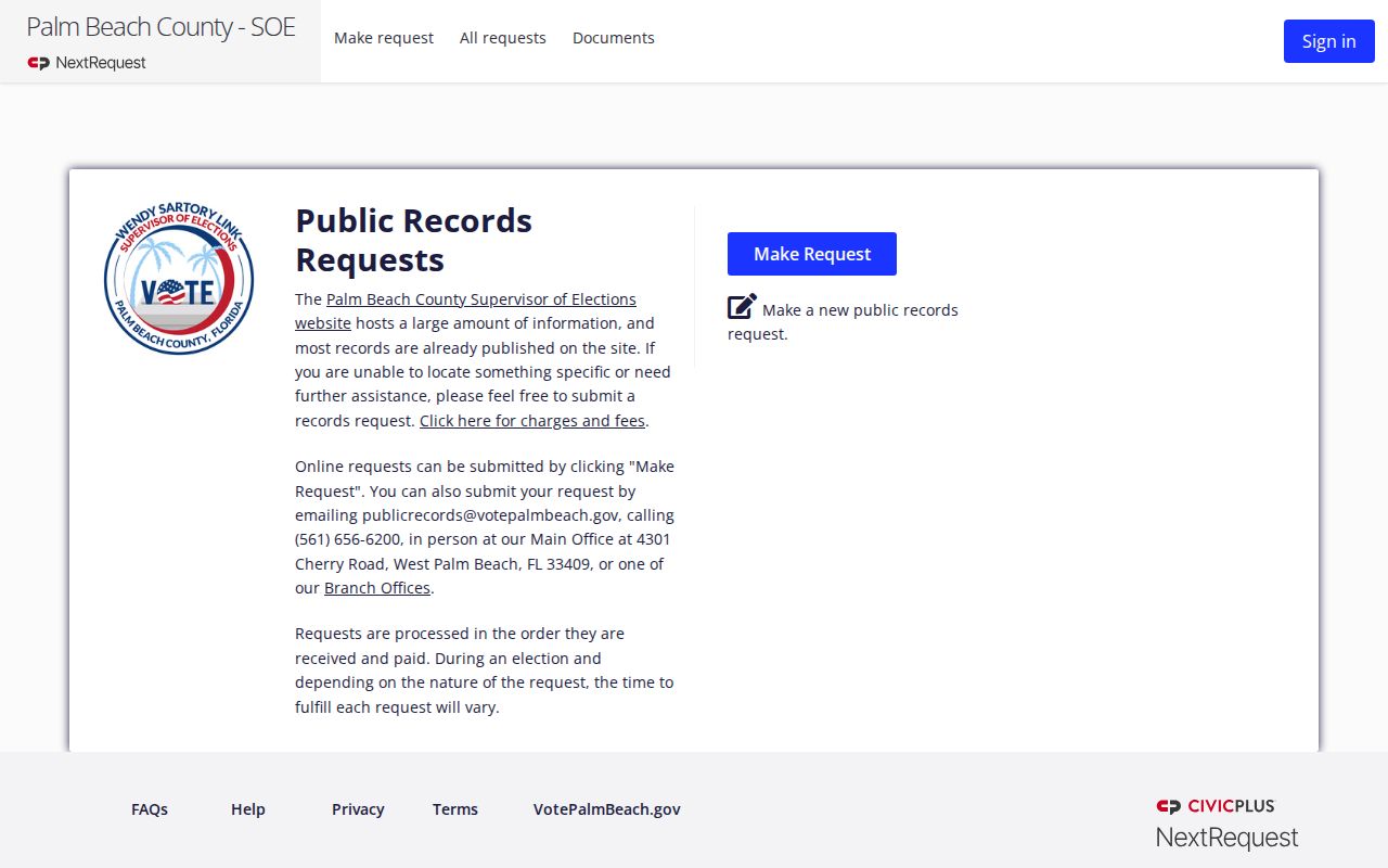 Greenacres neighbors elections public record request portal