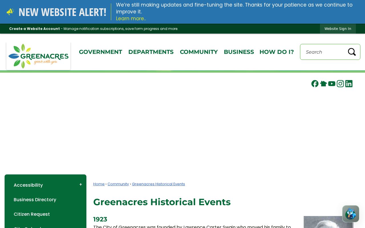 Official Greenacres historical chronology used for past address research